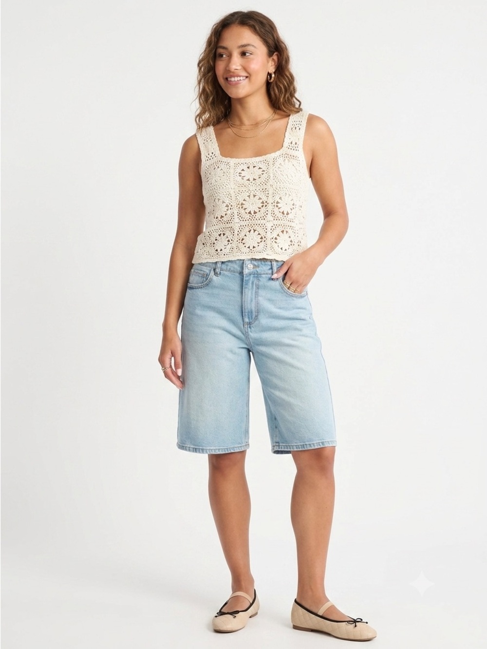 No Boundaries High Rise Denim Jorts Size 10 Light Wash Longline Shorts NWT